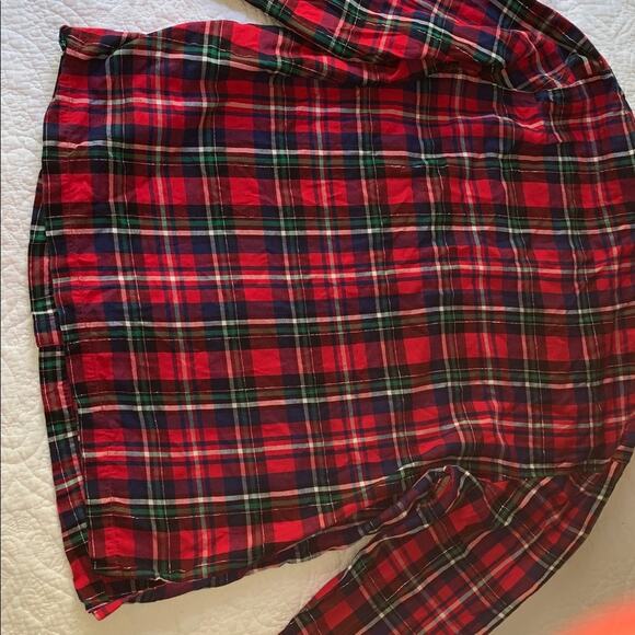 Perfect Victoria’s Secret flannel red blue sleep shirt Size Large - Picture 4 of 4